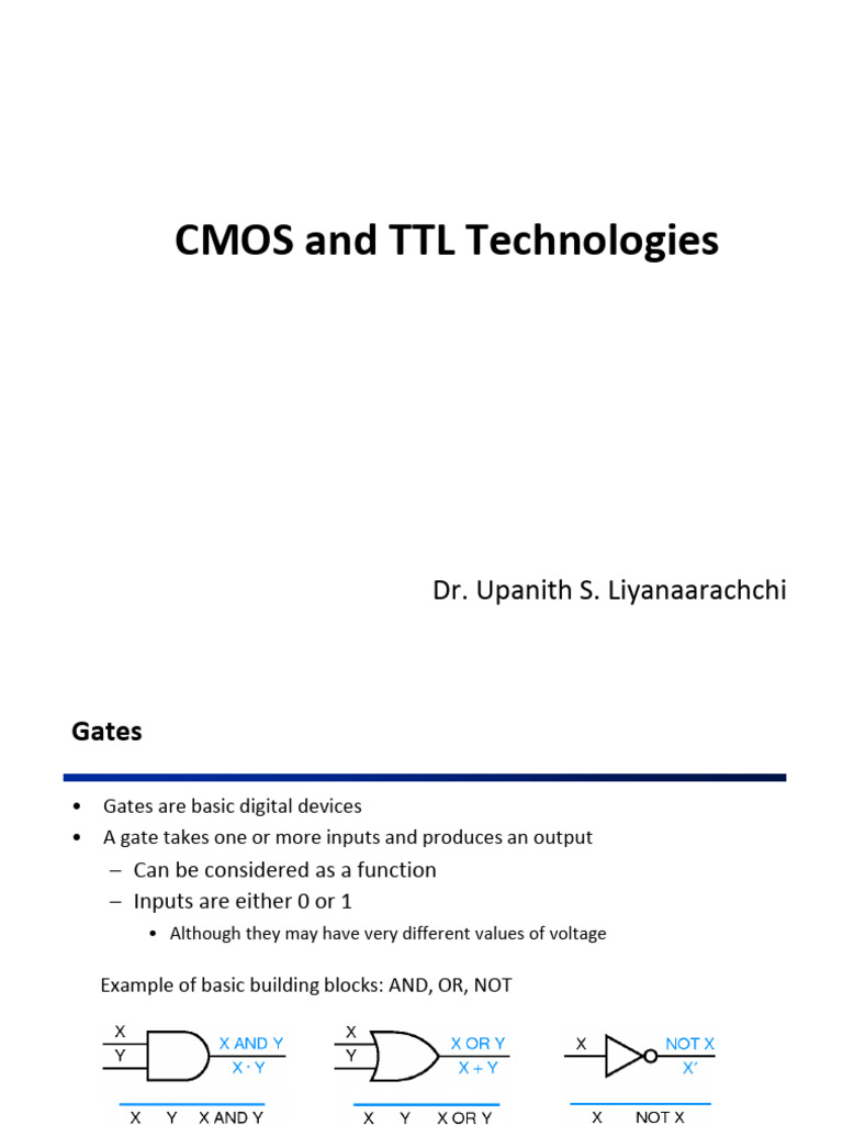 CMOS vs. TTL Logic Technologies Explained | PDF | Cmos | Logic Gate