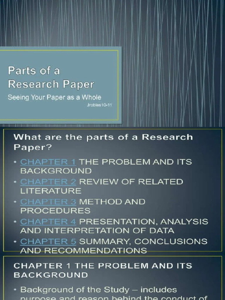 Q2 Lesson4 Parts of Research Paper | PDF