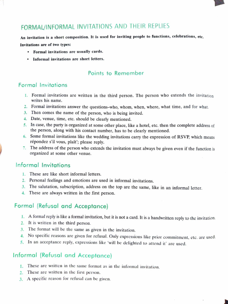 Invitations (Formats & Samples) | PDF
