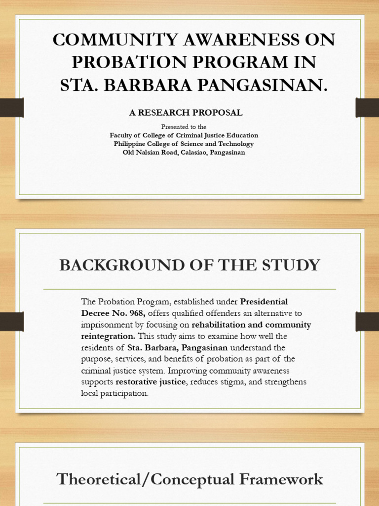 Community Awareness of Probation in Sta. Barbara | PDF | Survey ...