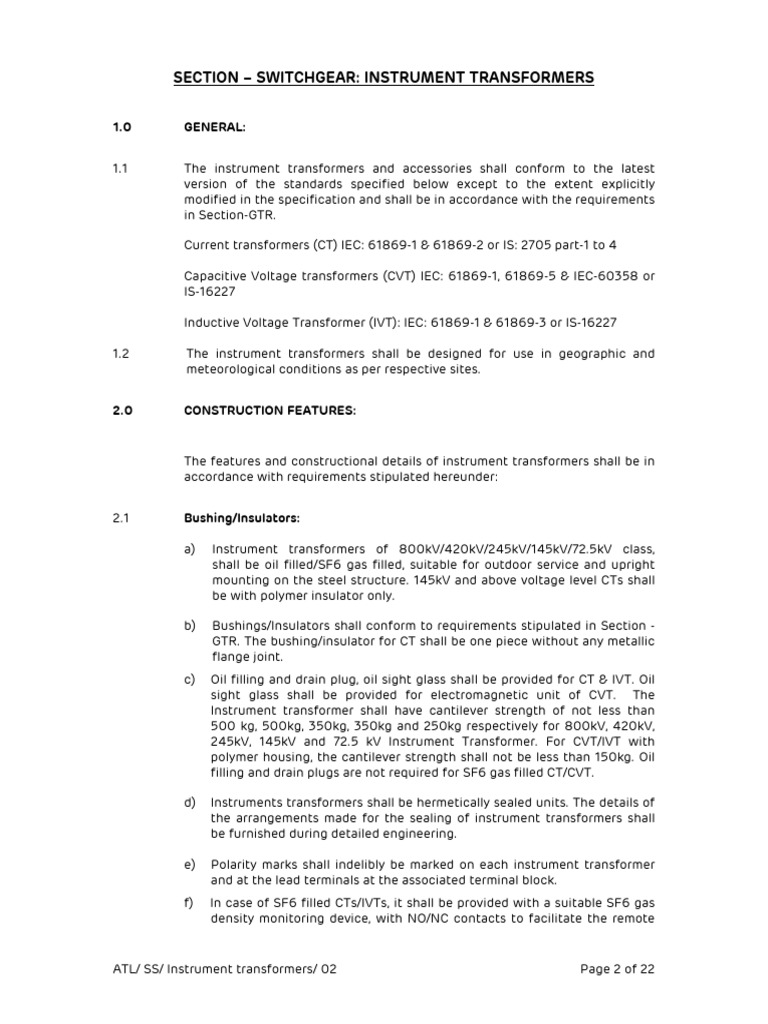 5) Section 3 (C) - Instrument Transformer - R2!22!02-23 | PDF ...
