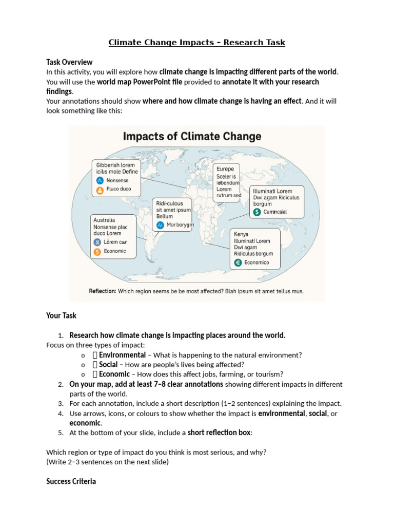 CC Impacts Research Task | PDF