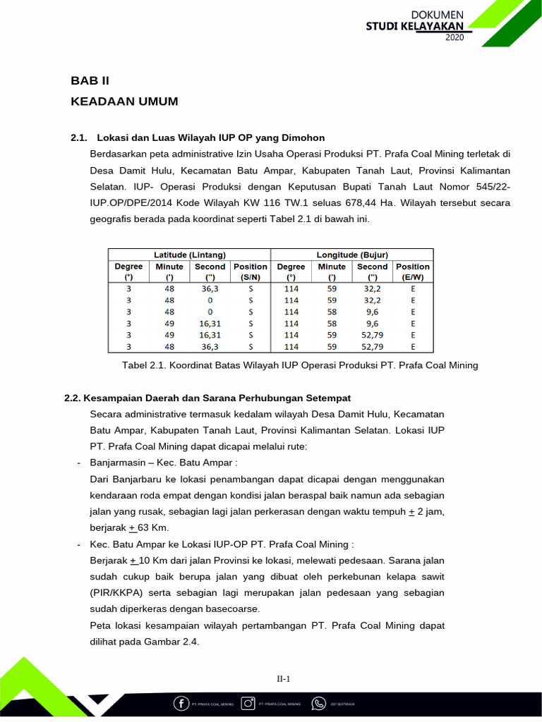 Lokasi dan Analisis IUP PT. Prafa Coal Mining | PDF