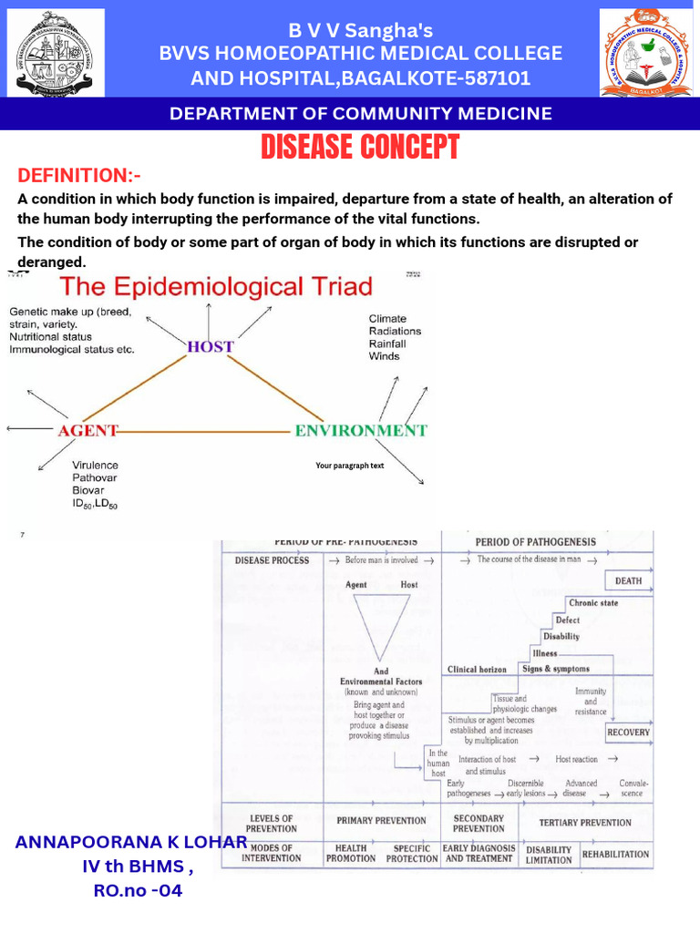 Disease Concept in Community Medicine | PDF