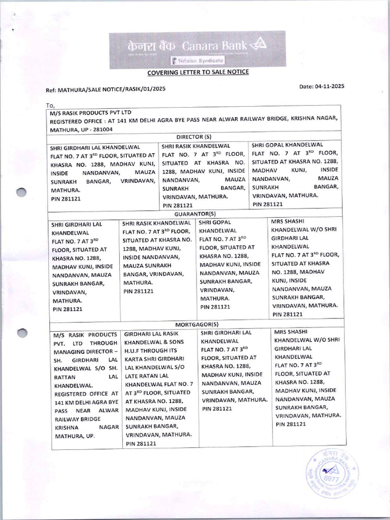 Rasik Sale Notice | PDF