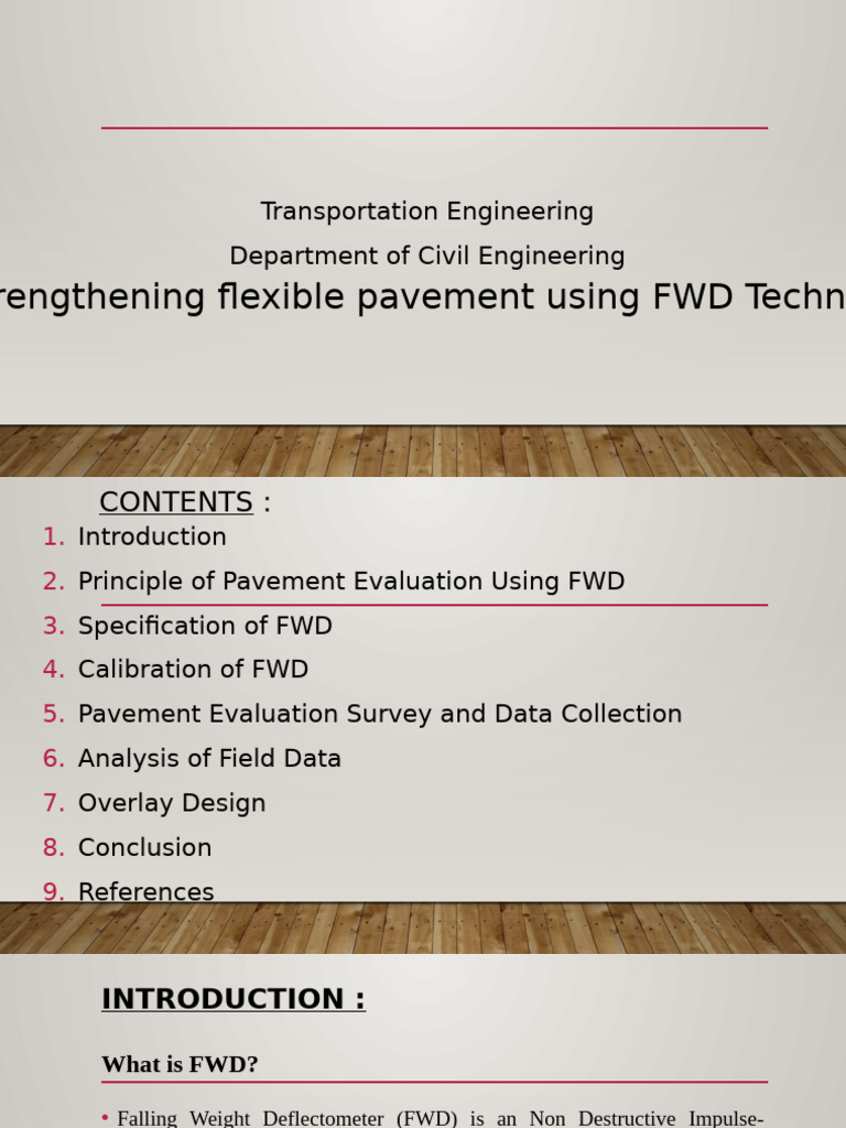 FWD in Pavement Evaluation Techniques | PDF