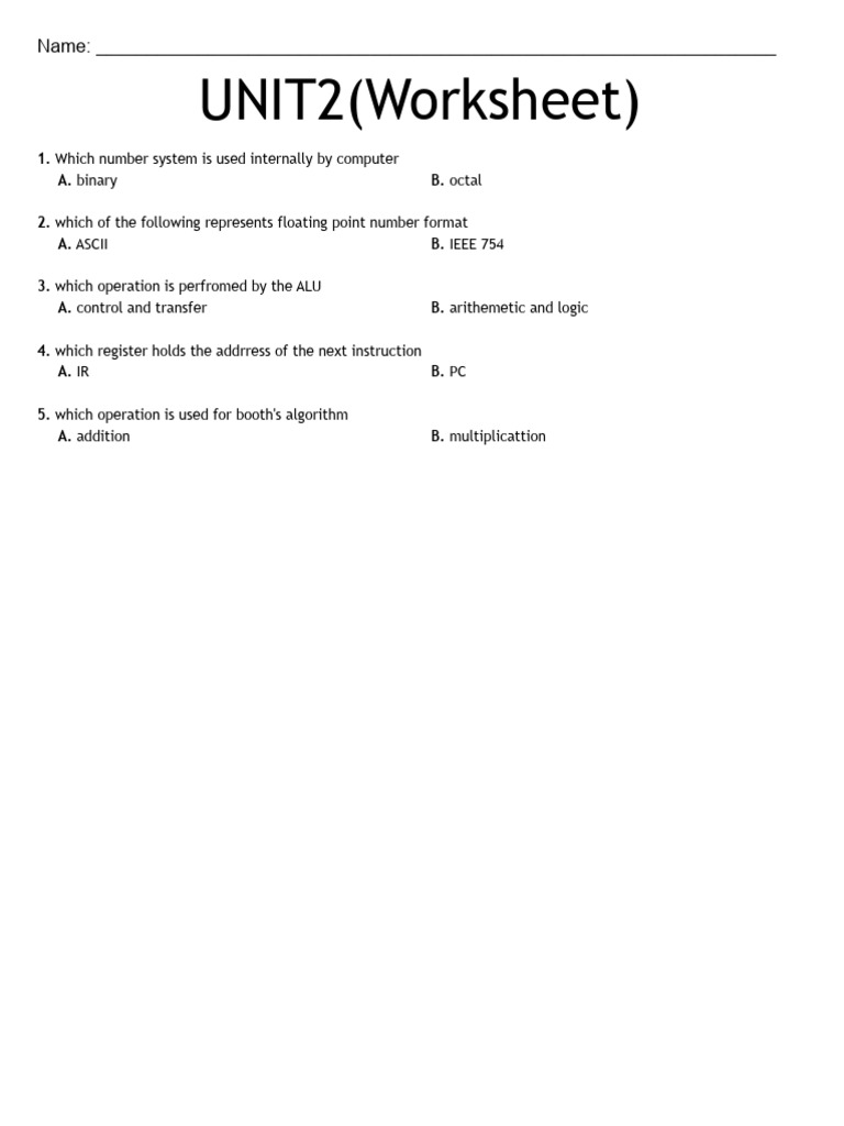 Unit 2 Worksheet Pdf