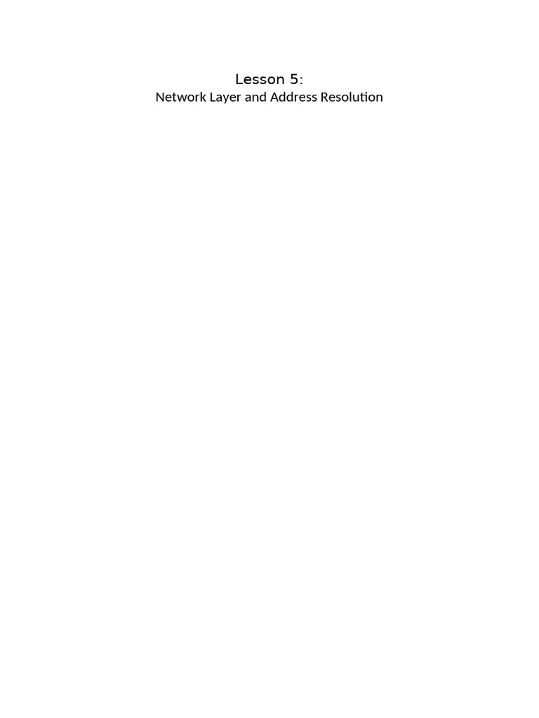 Network Layer and Address Resolution Guide | PDF | Ip Address ...
