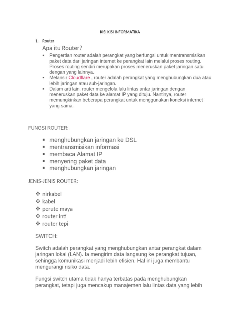 Panduan Lengkap Router dan Switch | PDF