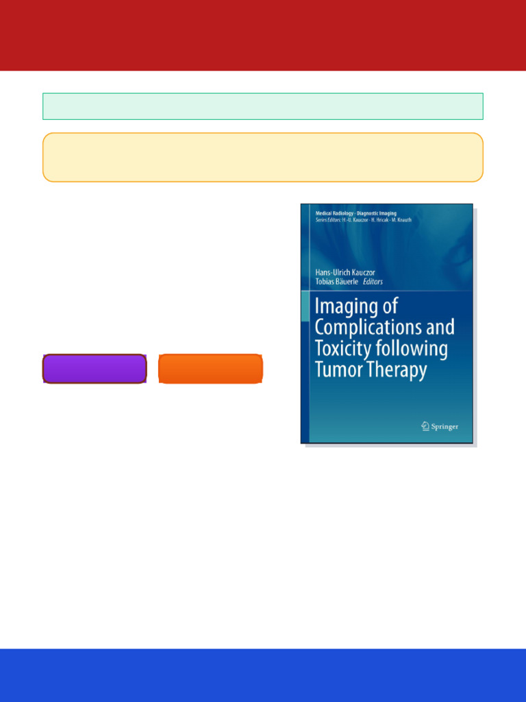 Imaging of Complications and Toxicity Following Tumor Therapy 1st ...