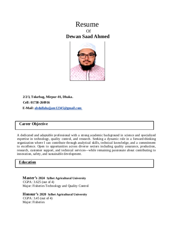 Saad Latest Cv | PDF