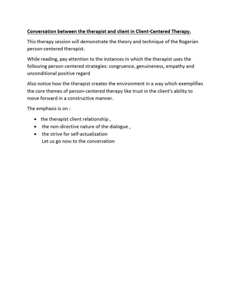 Client Cntrd Therapy | PDF | Empathy | Psychological Concepts