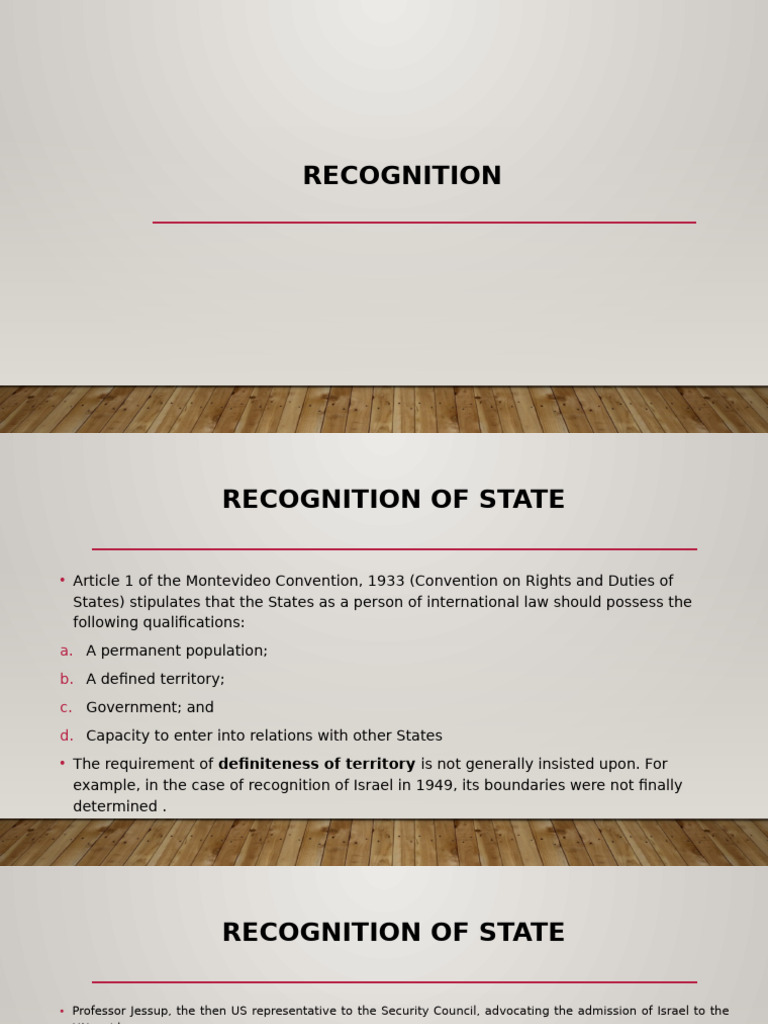 Theories of State Recognition Explained | PDF | Sovereign State | De Facto