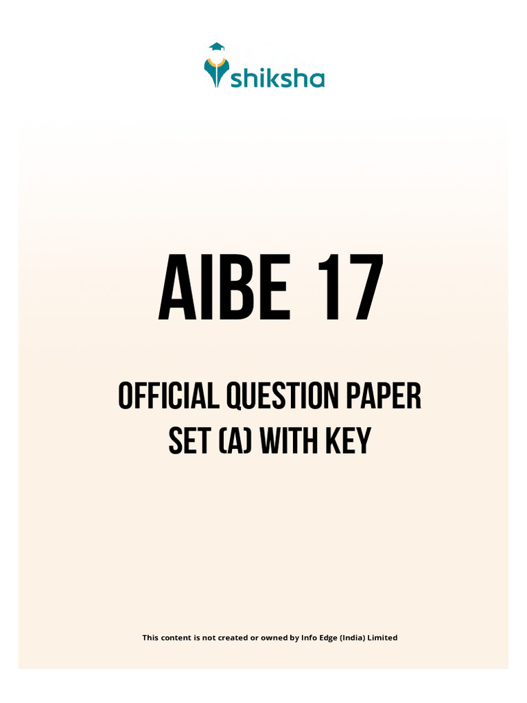 AIBE XVII English Question Paper Set A | PDF | Writ | Common Law