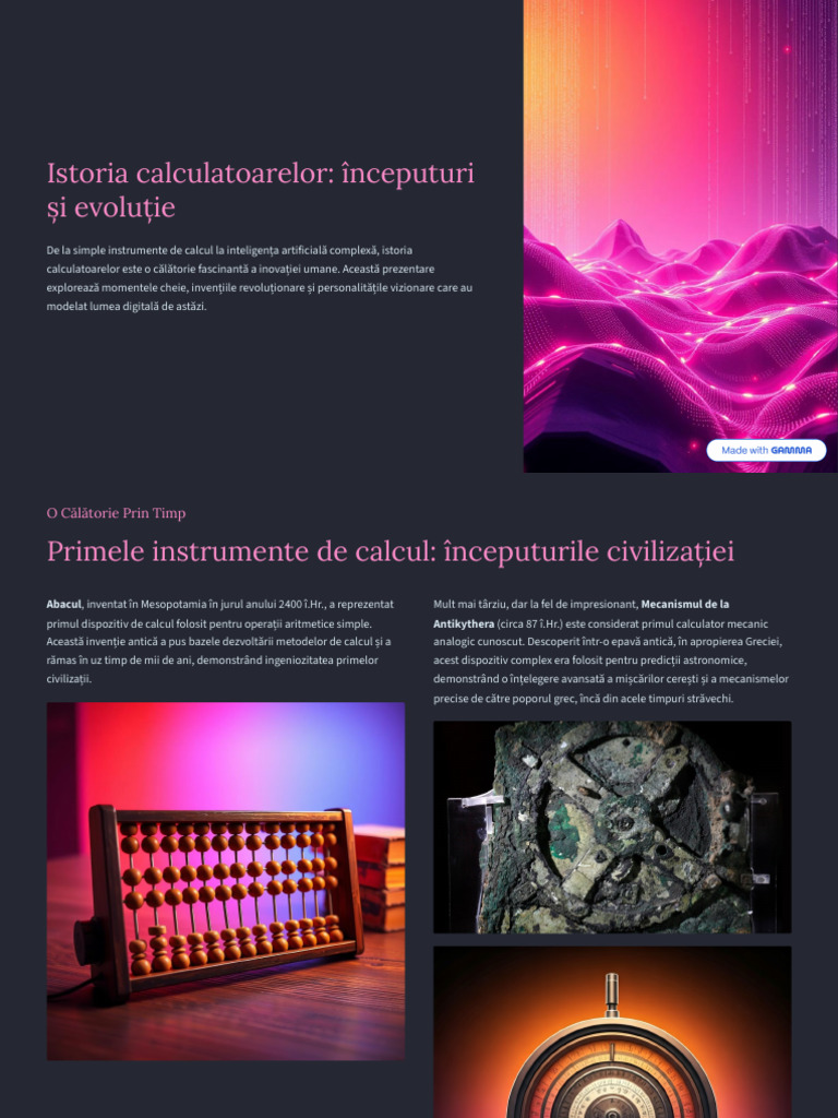 Istoria Calculatoarelor Inceputuri Si Evolutie | PDF