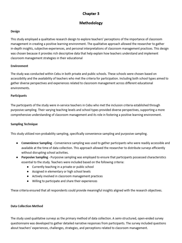 Chapter 3 | PDF | Survey Methodology | Methodology
