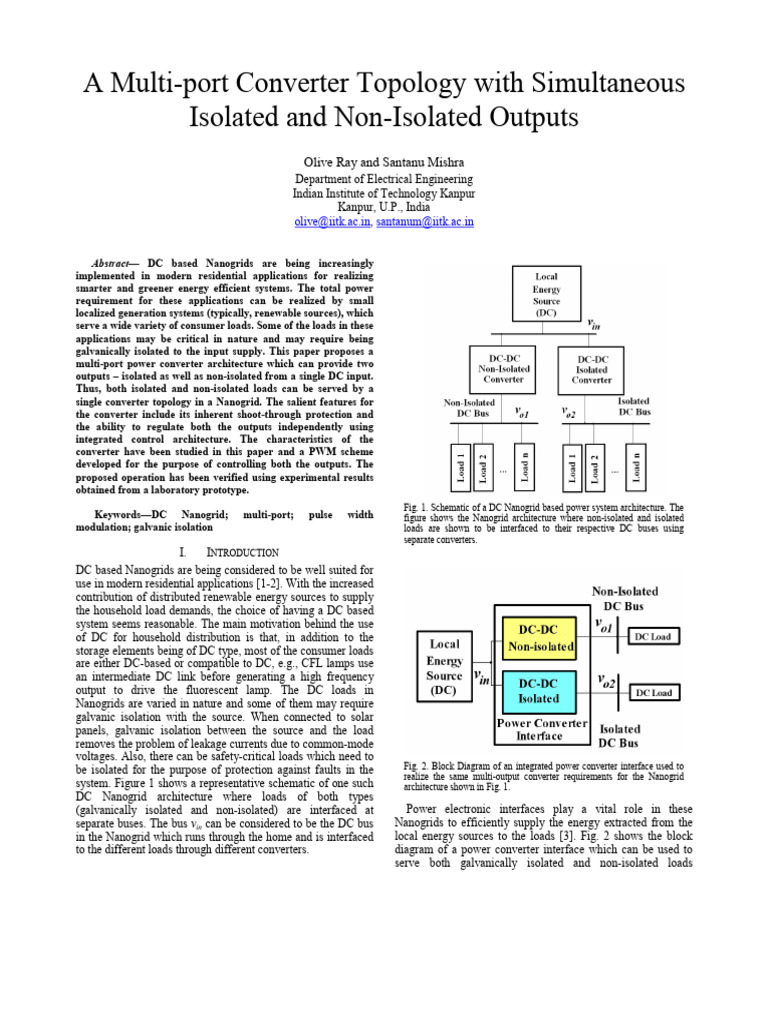 Multi-Port Converter for DC Nanogrids | PDF | Power Electronics ...