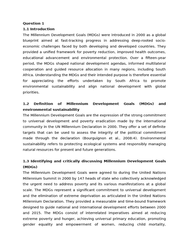 Understanding Millennium Development Goals | PDF | Sustainability ...