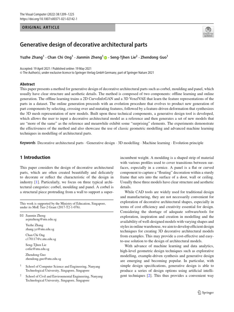 Generative Design for Architectural Parts | PDF | Deep Learning ...