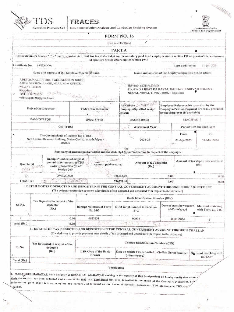 Form 16 1 | PDF