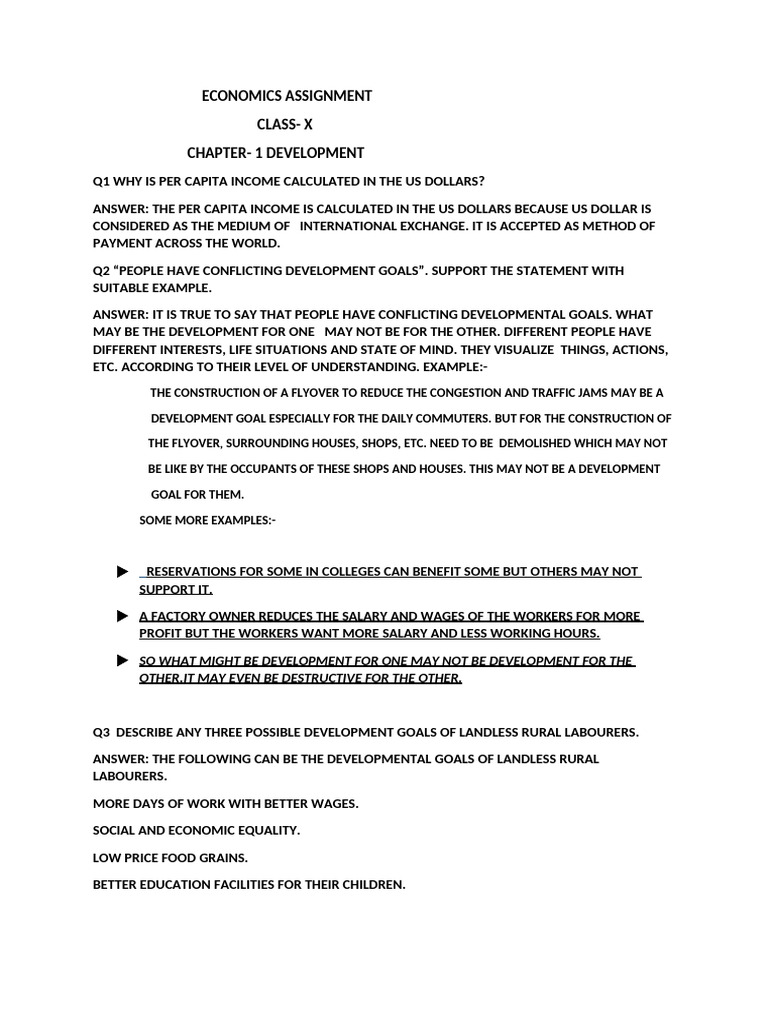 Economics Assignmentdevelopment | PDF | Sustainability | Resource