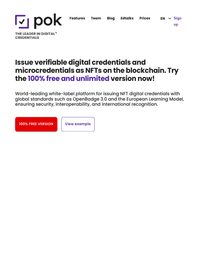 Free NFT Digital Credentials Platform | PDF | Credential | Educational ...