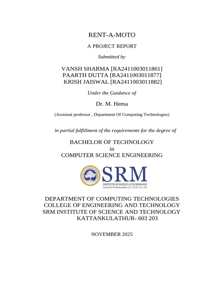 Bike Rental Management System Report | PDF | Databases | Operating System