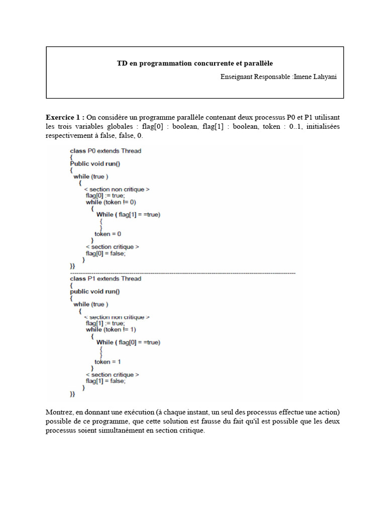 Problèmes de synchronisation en Java | PDF
