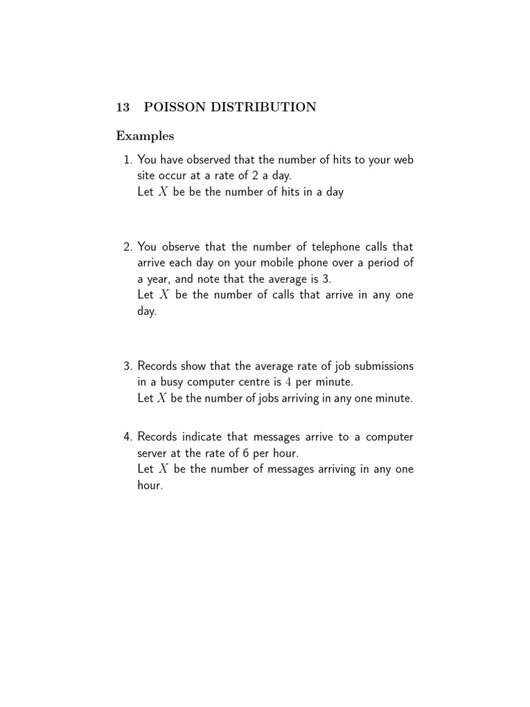 Poisson Distribution Examples and Applications | PDF | Poisson ...