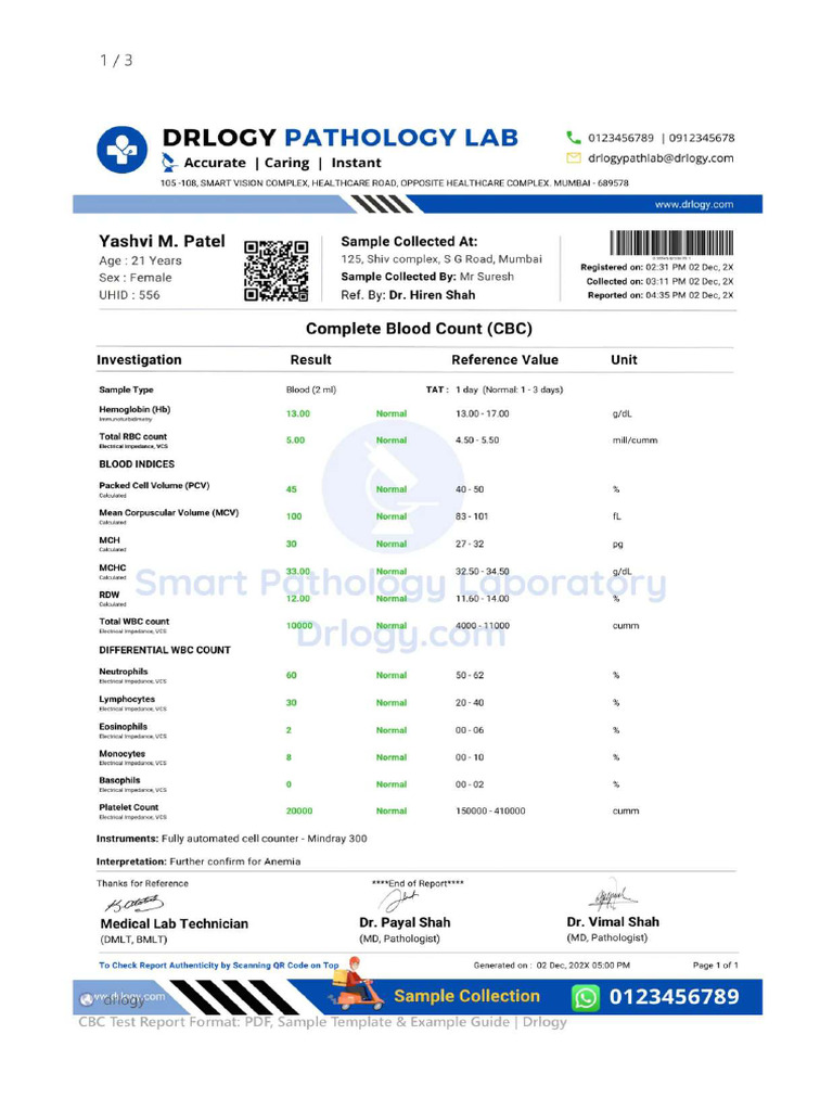 Medical Report Table | PDF