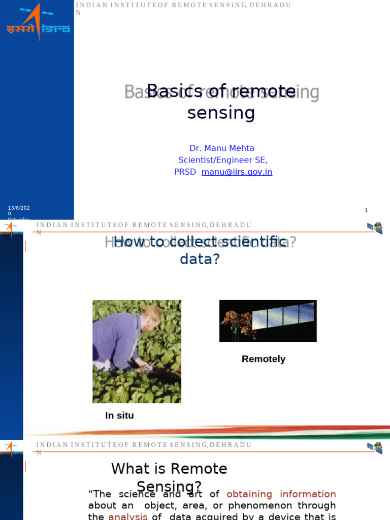 Understanding Remote Sensing Basics | PDF | Infrared | Electromagnetic ...