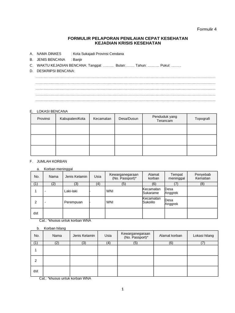 Form RHA Dan Petunjuk Pengisian - Kosong | PDF