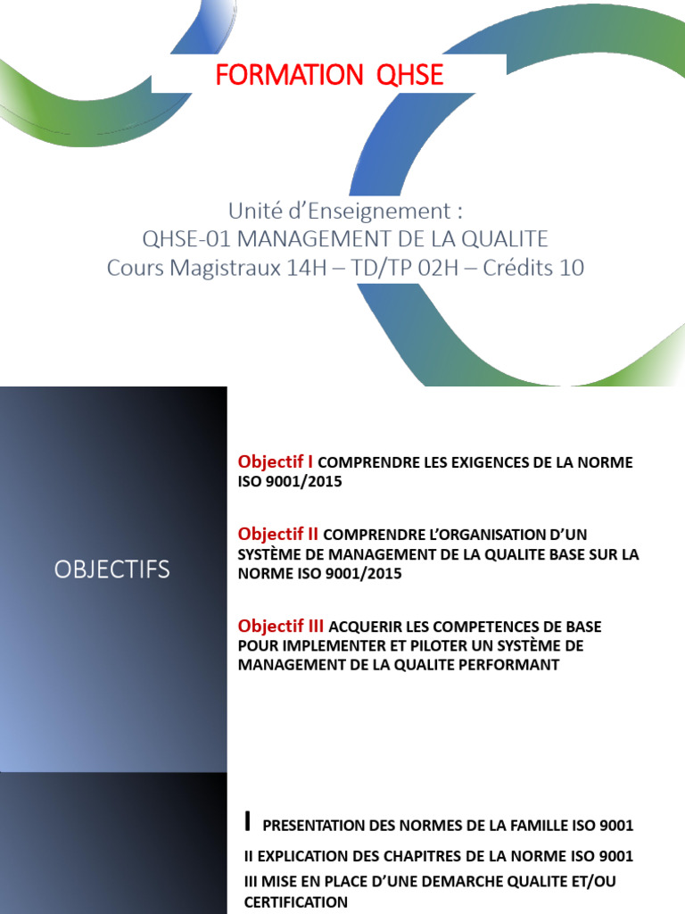 Formation QHSE : Management Qualité ISO 9001 | PDF | Management de la ...