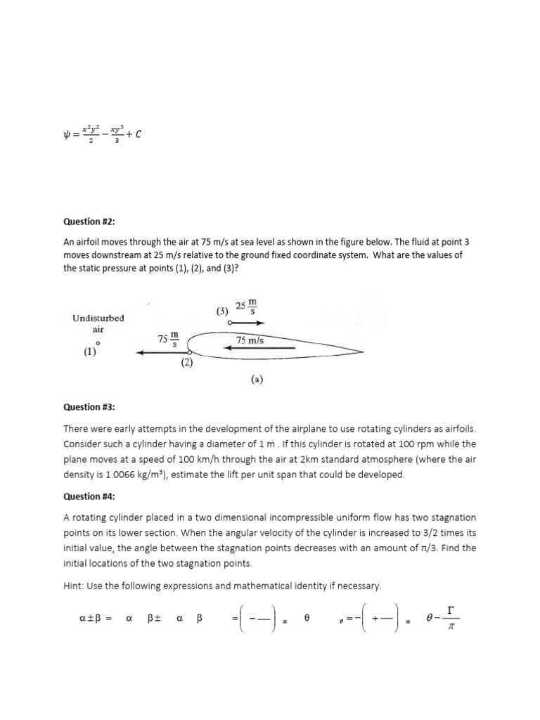 Fluid Dynamics Assignment Questions | PDF