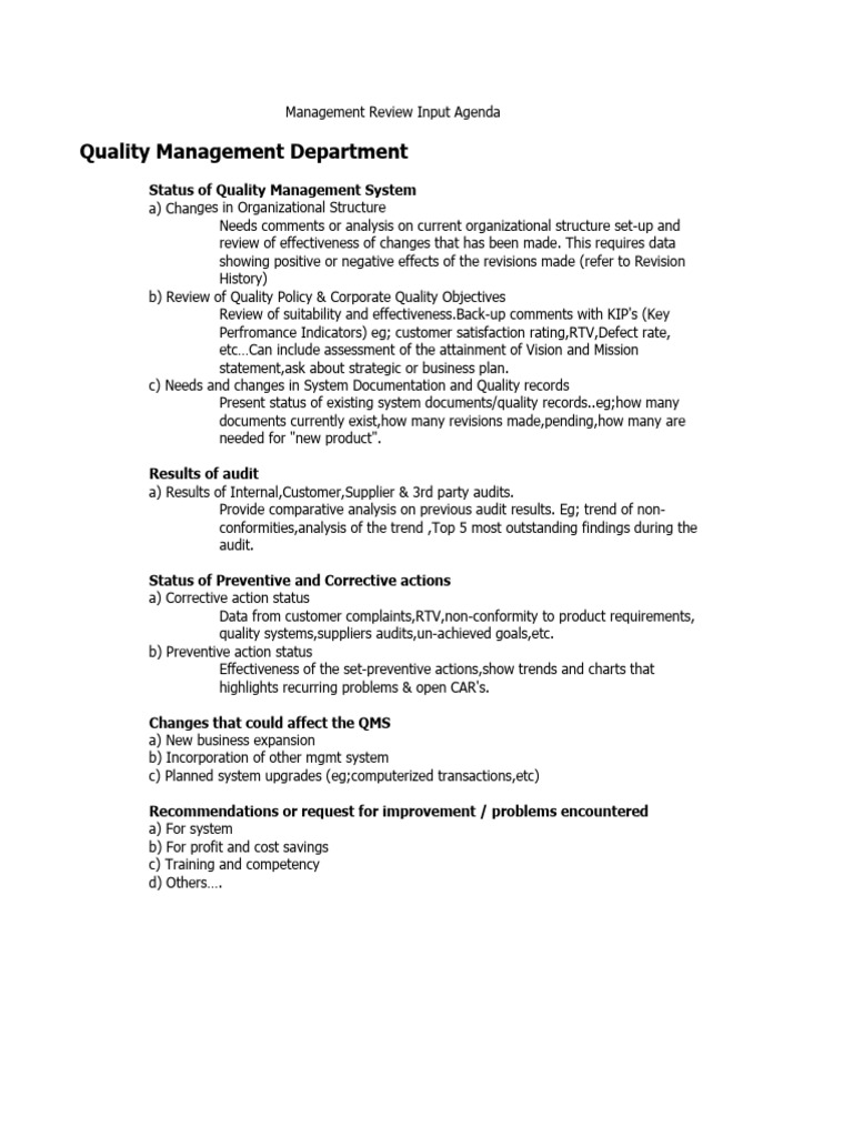 Quality Management System Review Insights | PDF | Audit | Quality ...