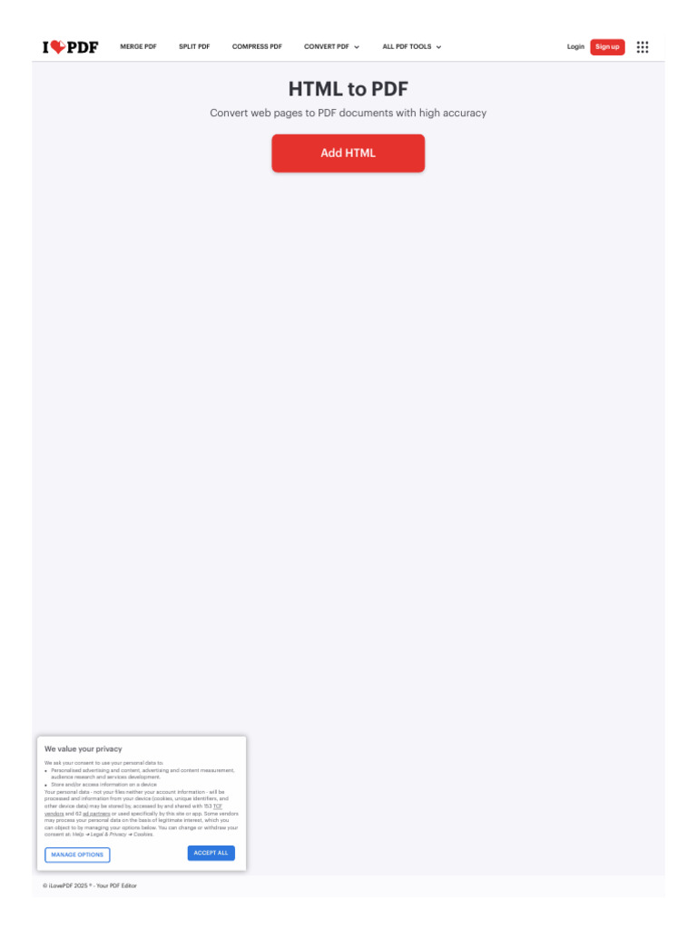 Convert HTML to PDF Online Tool | PDF