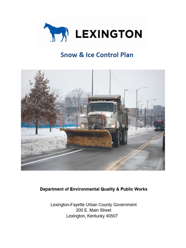 Lexington Snow & Ice Control Plan | PDF | Sodium Chloride | Snow