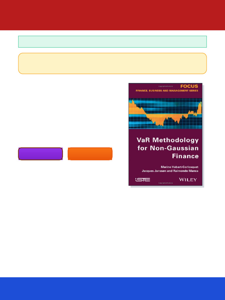 VaR Methodology For Non Gaussian Finance 1st Edition Marine Habart ...