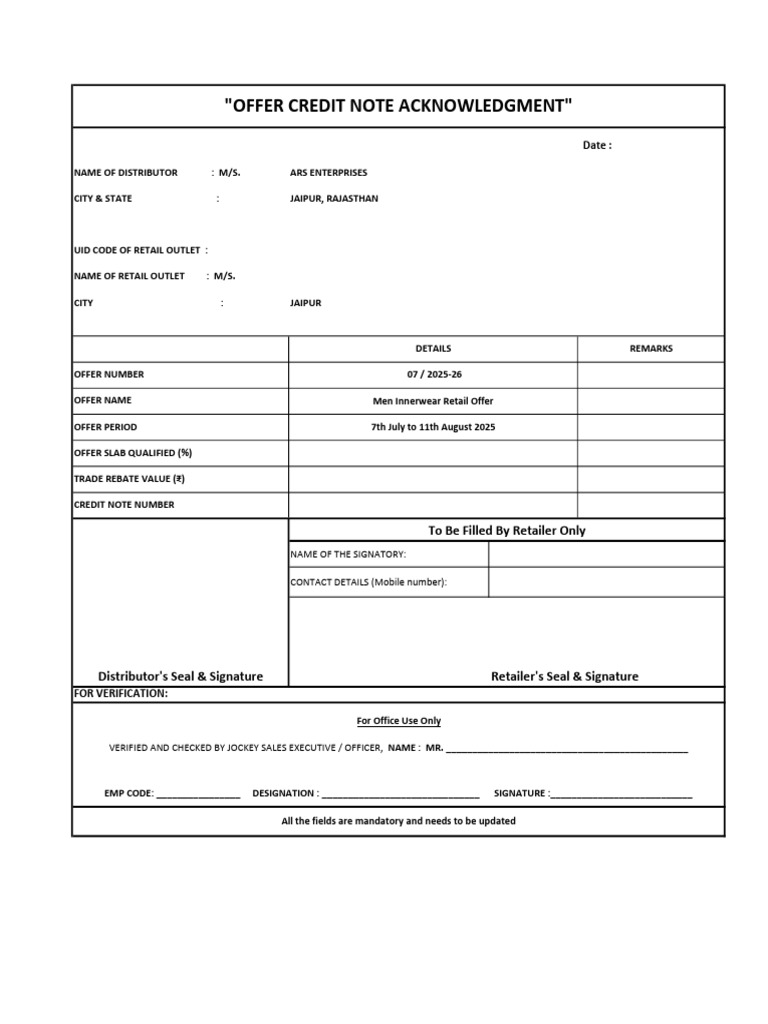 Retailr Offer Format | PDF
