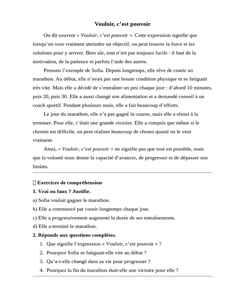 La volonté comme clé de la réussite | PDF