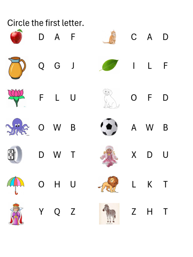 Letter Identification Exercise | PDF