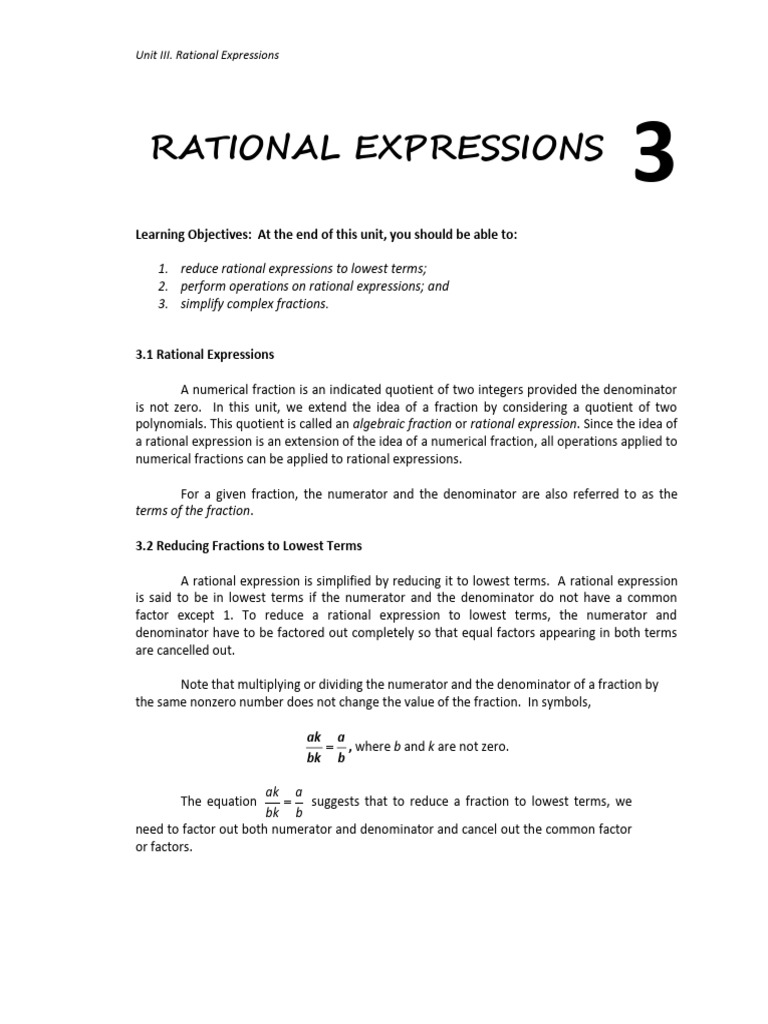 Simplifying Rational Expressions Guide | PDF | Factorization | Rational ...