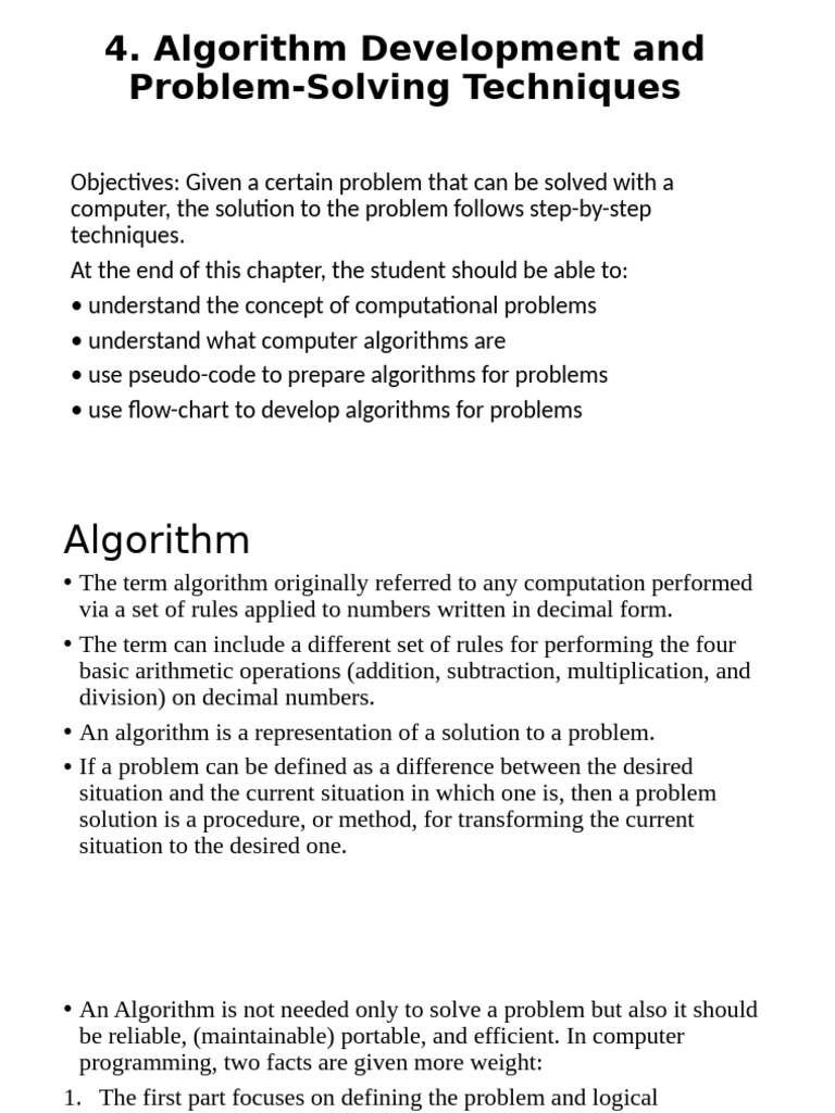 Algorithm Development Techniques | PDF | Multiplication | Algorithms