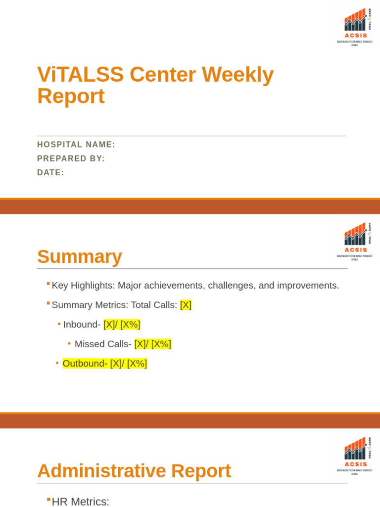 ViTALSS Reporting Format | PDF