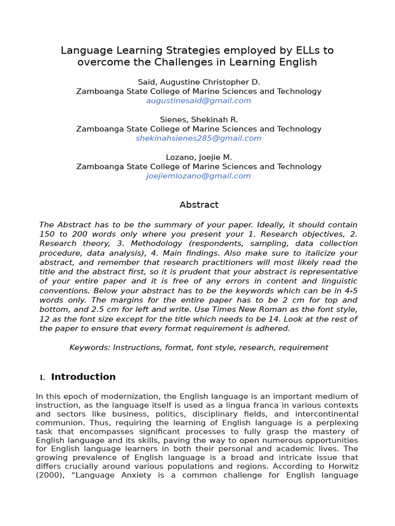 ELL Strategies for Overcoming English Challenges | PDF | Second ...