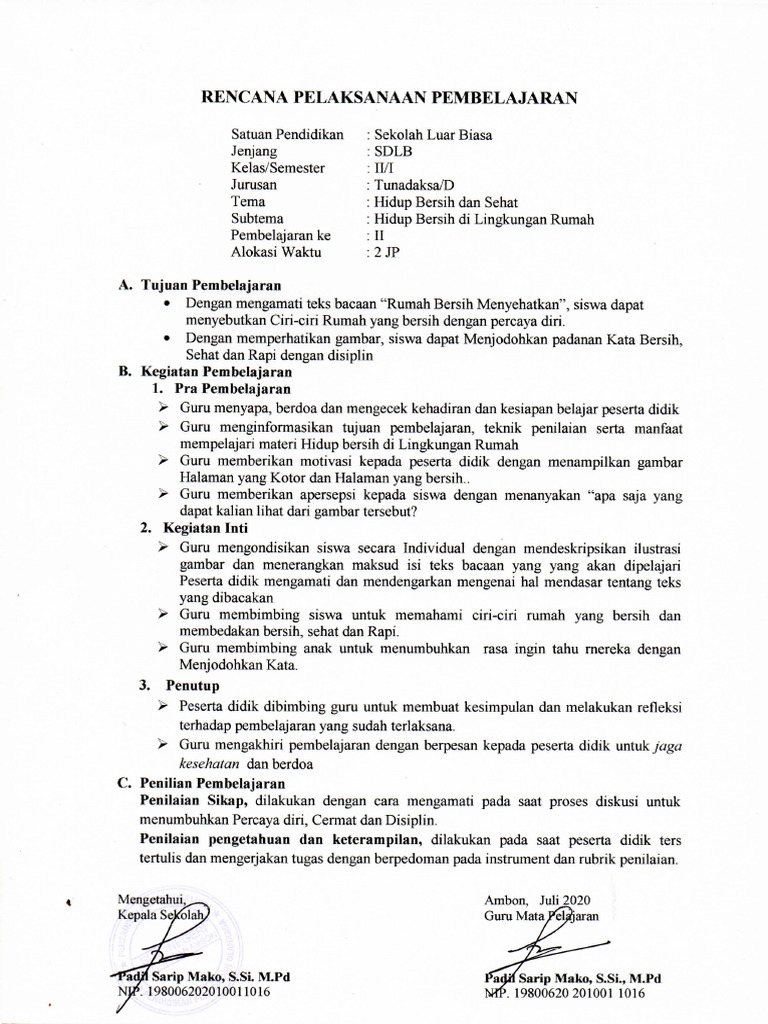rpp-slb-jenjang-sdlb-kelas-ii-tunadaksa | PDF