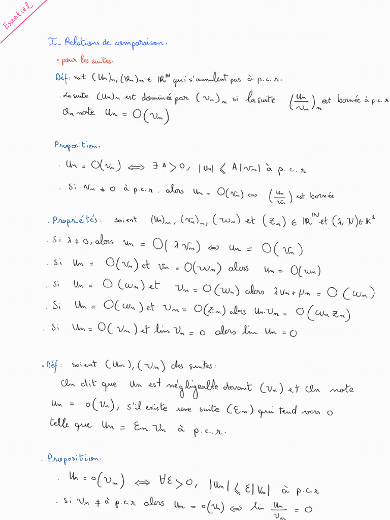 Calcul Asymptotique Et Developement Limites | PDF