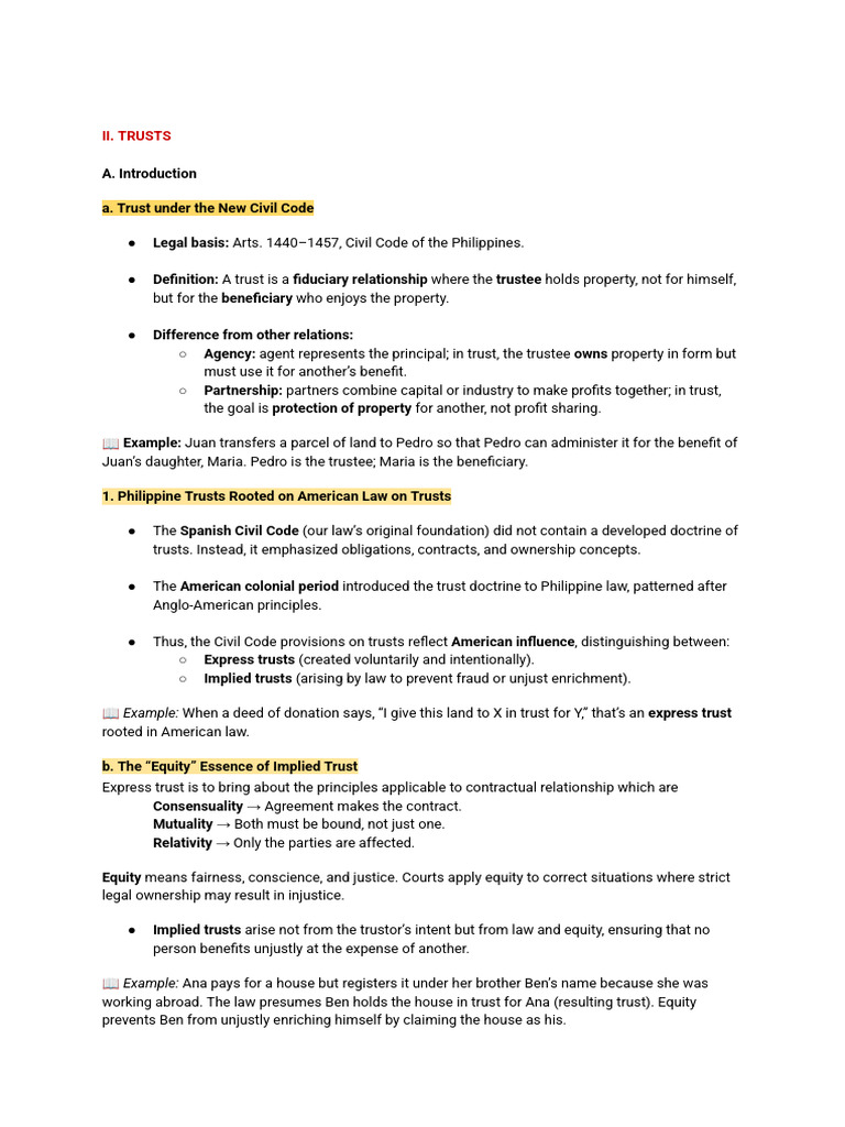 Understanding Trusts in Philippine Law | PDF | English Trust Law | Trustee