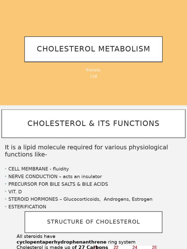 Cholesterol Metabolism - Trish | PDF | Cholesterol | Metabolism
