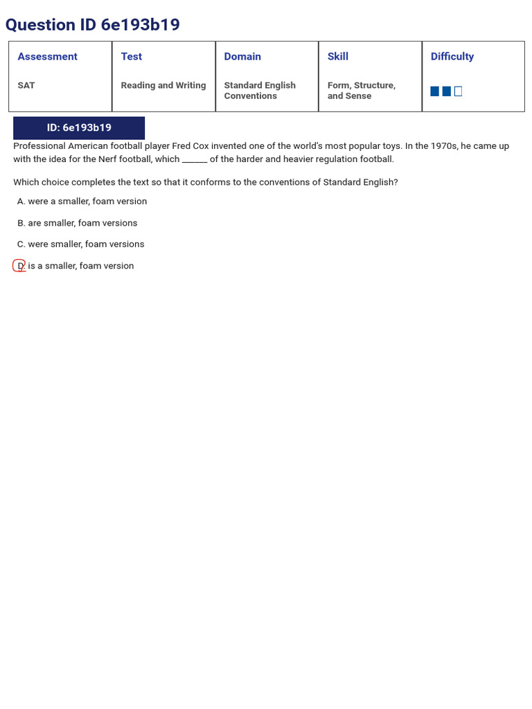 Form, Structure, and Sense 2 (Medium) | PDF | Sat